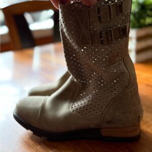 Sorel Taupe Perforated Ankle Boots
